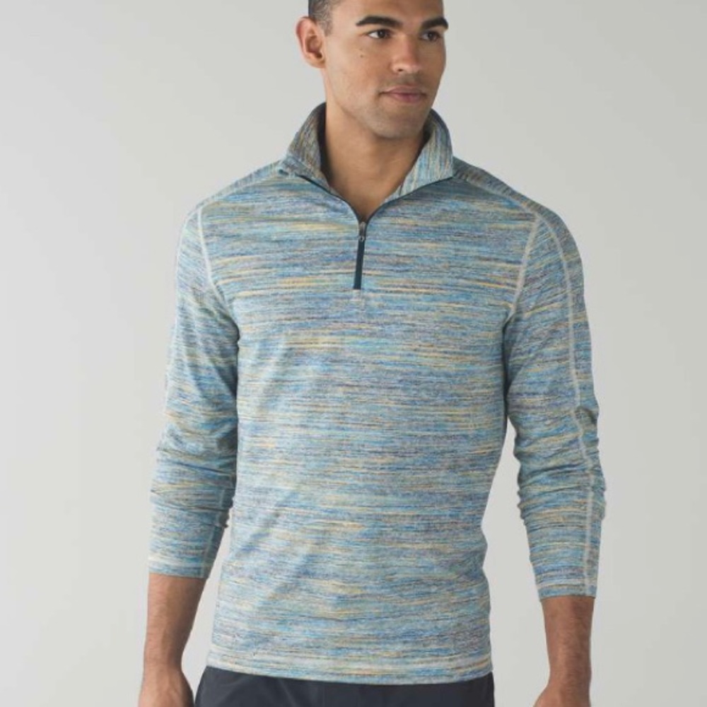 Lululemon men’s large Surge Warm 1/2 Zip
Space Dye Camo Deep Navy Alberta Lake